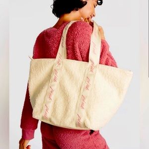 Victoria’s Secret PINK - Off-White Plush Tote Bag - NWT